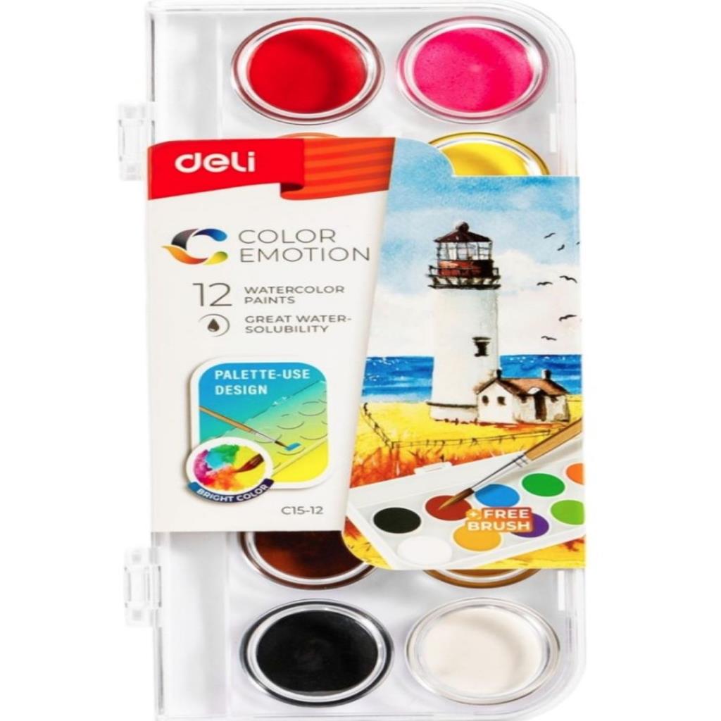 Deli Watercolor Paint Set – 12 Colours