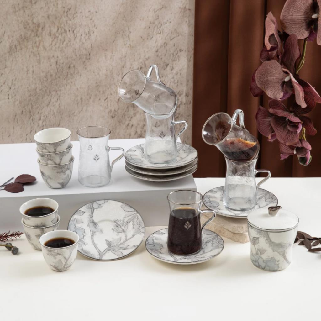 Marble Floral Tea & Coffee Serving Set