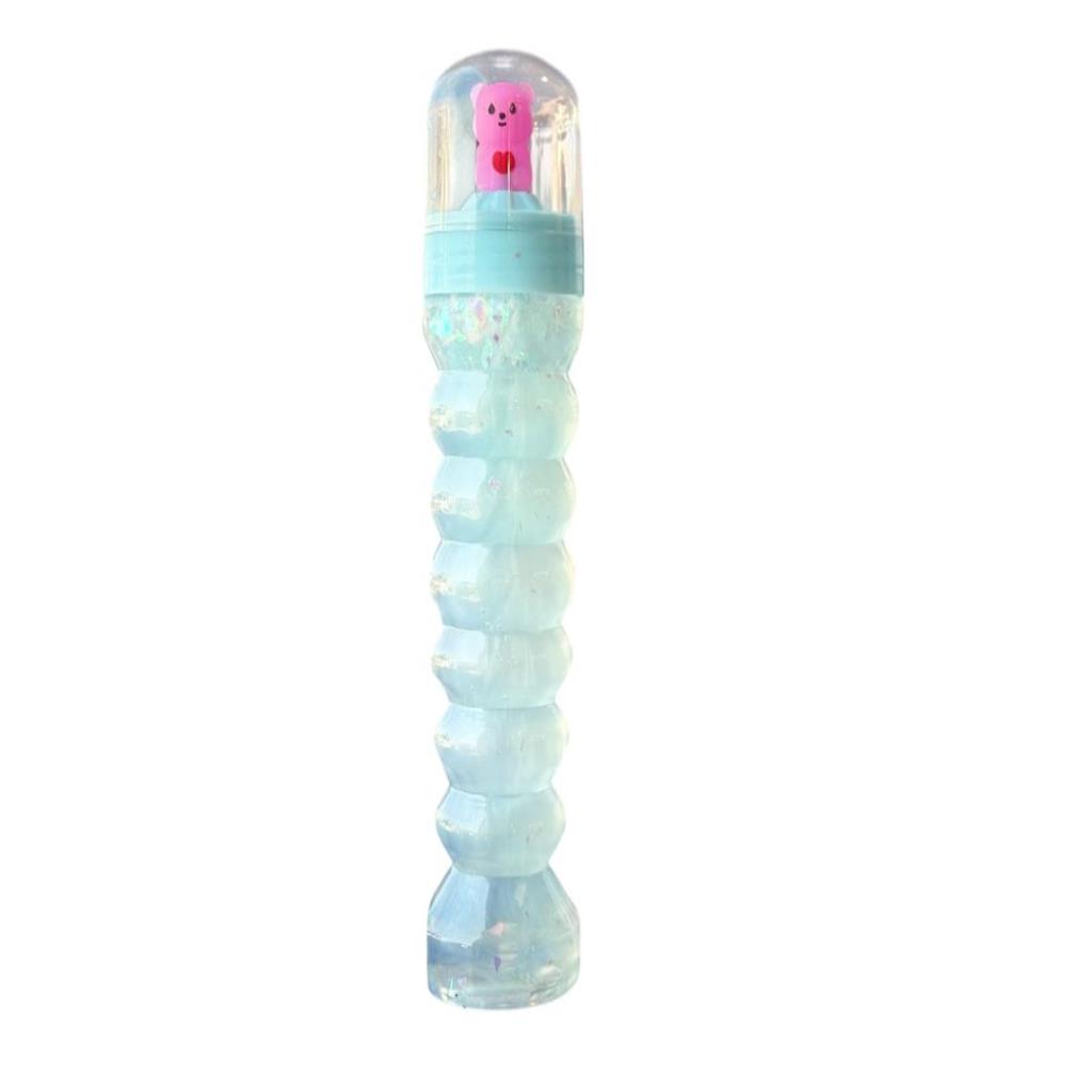 Clear Slime in Wavy Bottle with Cute Animal Topper