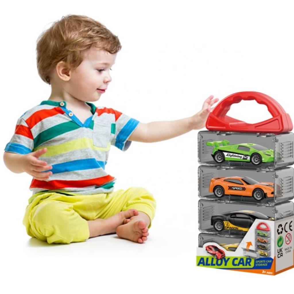 Alloy Racing Cars Set with Carry Case