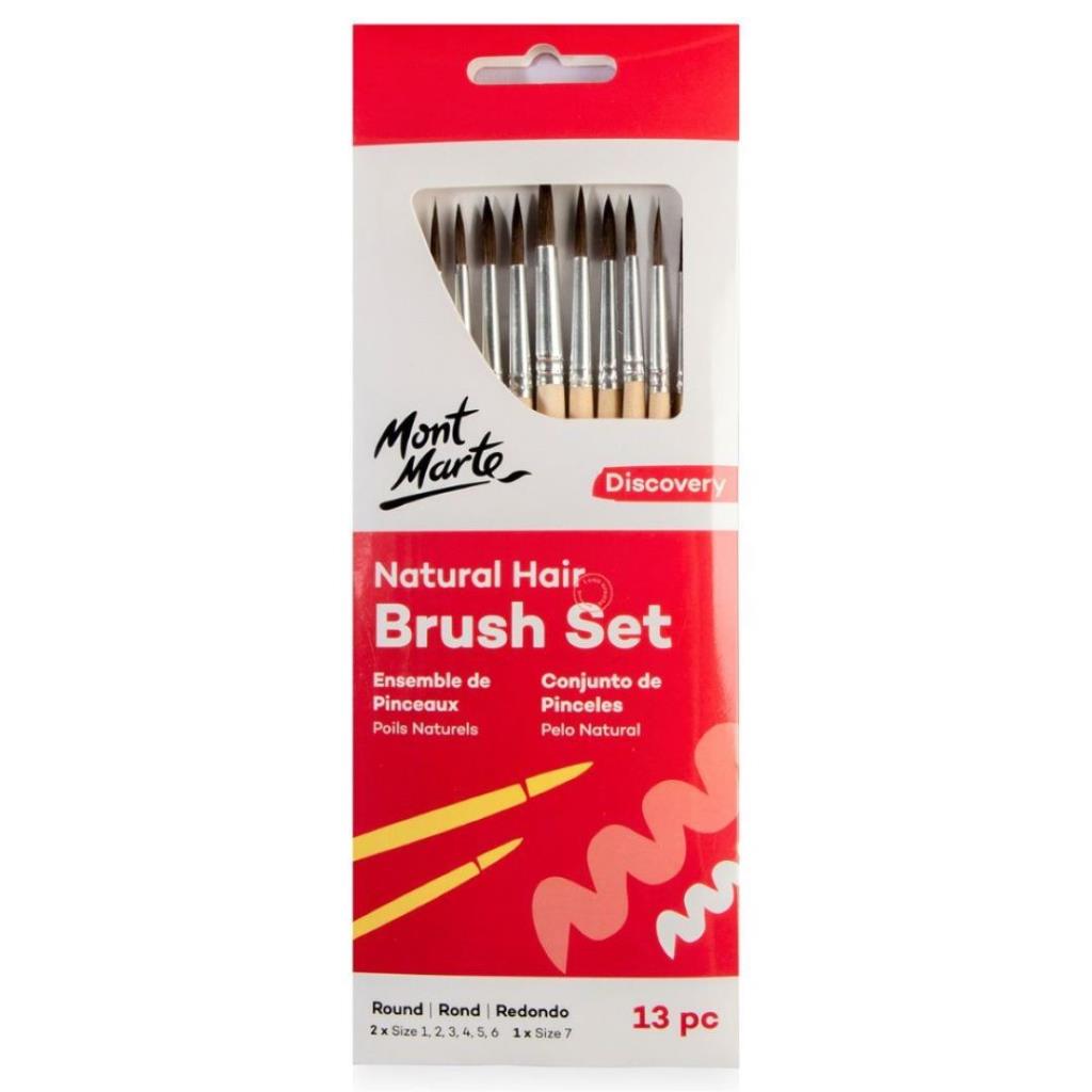 Mont Marte Natural Hair Brush Set – 13 pcs