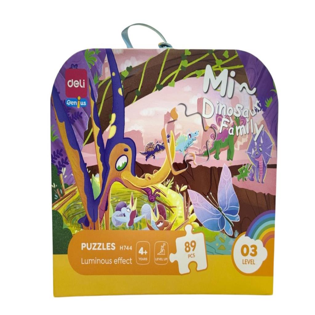 Mini Dinosaur Family Puzzle – 89 Pieces Glow-in-the-Dark Jigsaw Puzzle