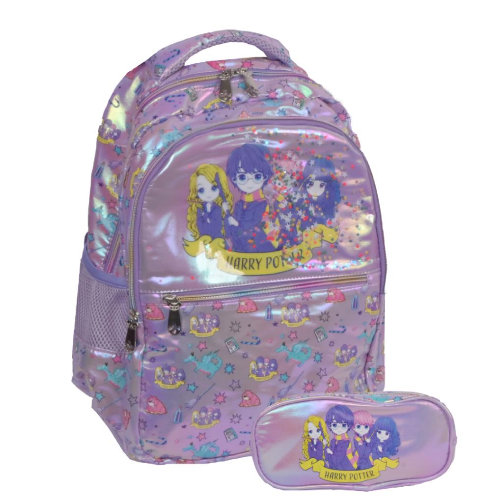 Harry Potter Glitter Kids Backpack Set with Pencil Case - 16 Inch