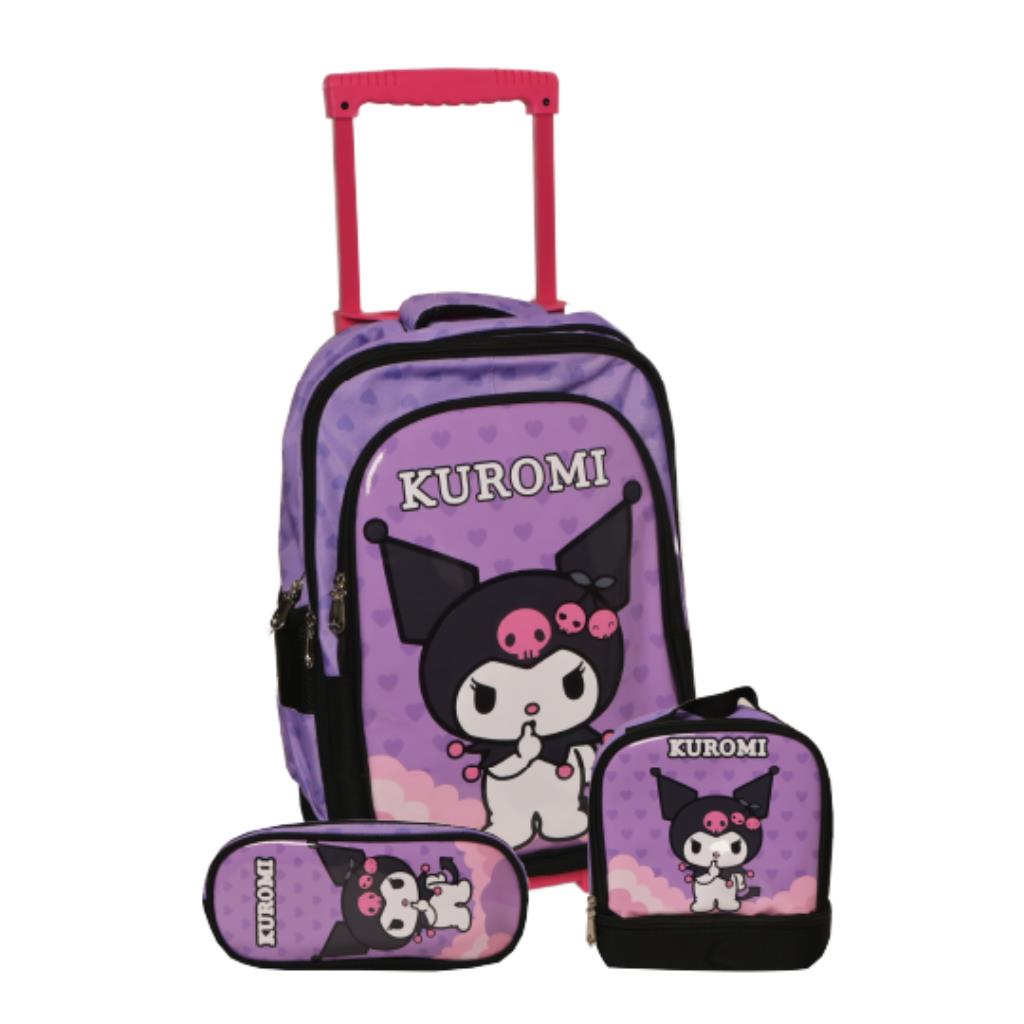 Kuromi Trolley School Bag Set - 18 Inch