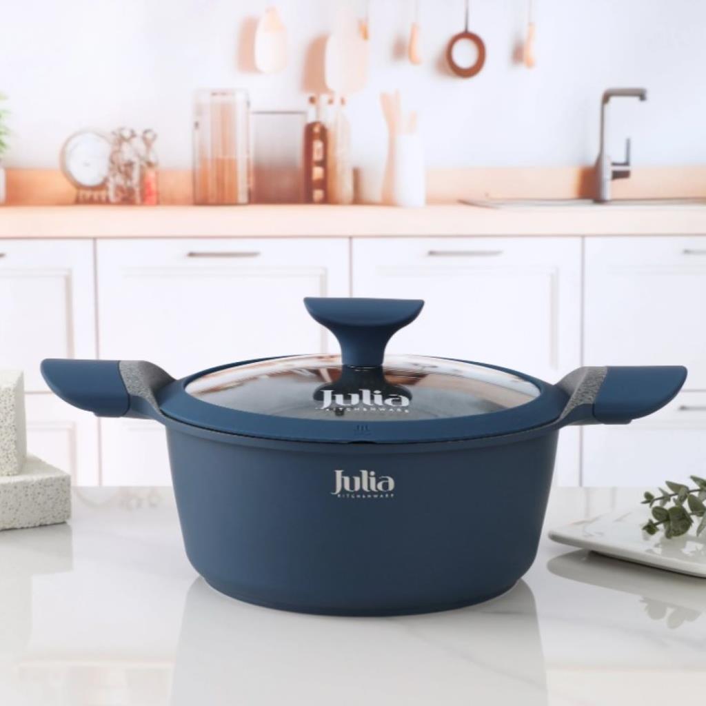 ELITE-UNI CASSEROLE WITH LID 28CM-BLUE