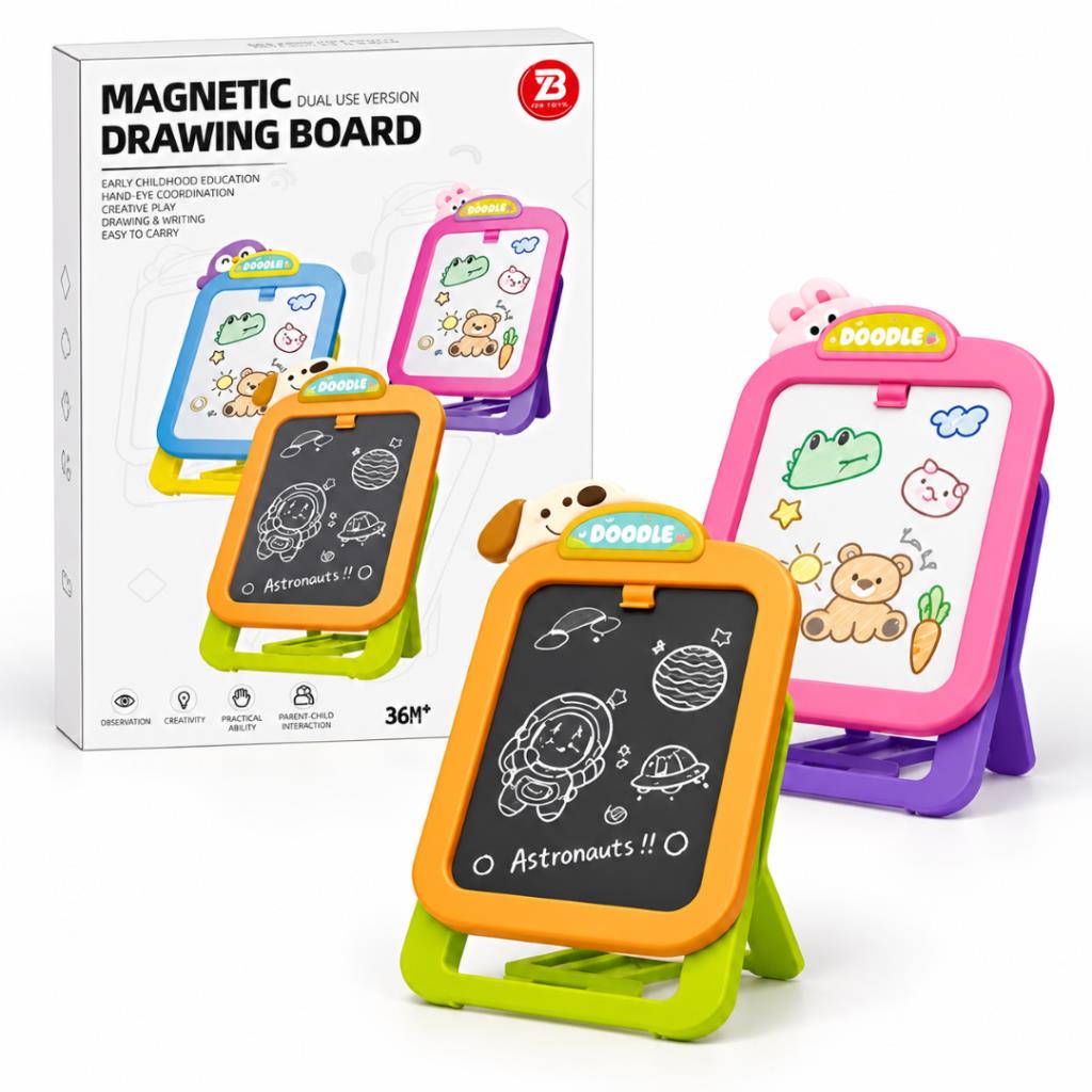 2-in-1 Magnetic Drawing Board for Kids