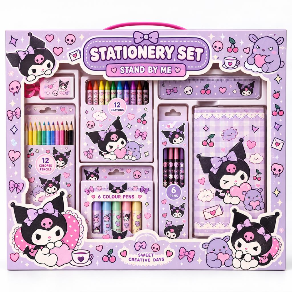 Kuromi-Themed Kawaii Stationery Gift Set for Kids