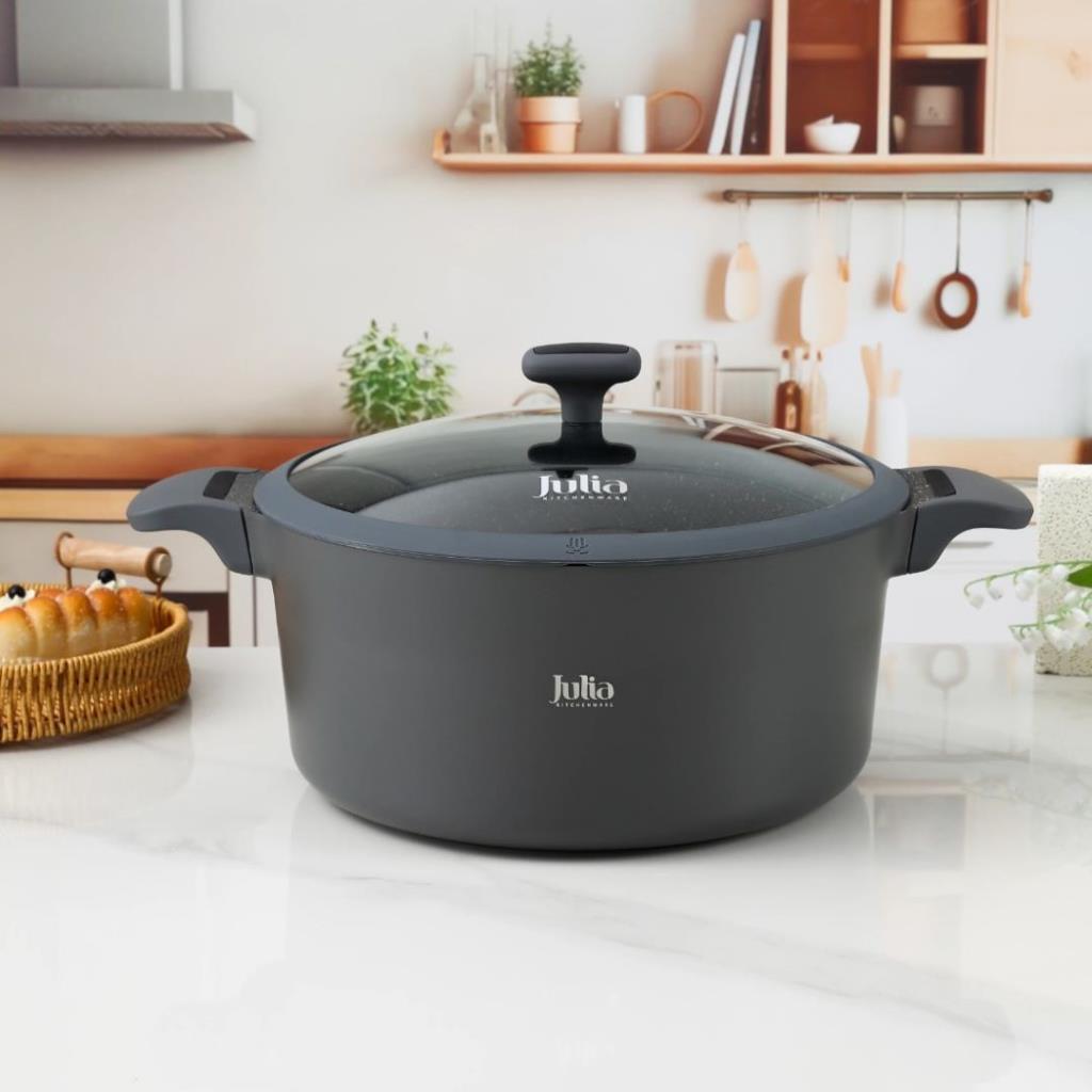 ELITE-EDGE CASSEROLE WITH LID 20CM-GRAY