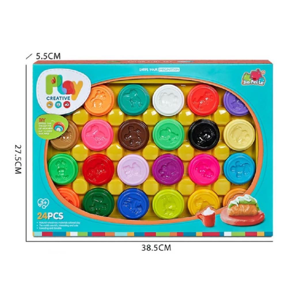 24-Color Creative Modeling Clay Set – Soft & Non-Toxic