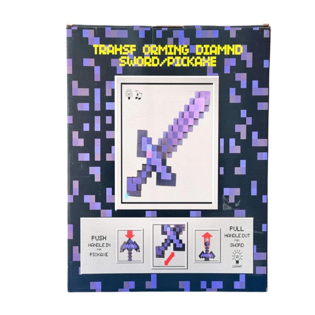 Transforming Pixel Sword & Pickaxe Light Toy