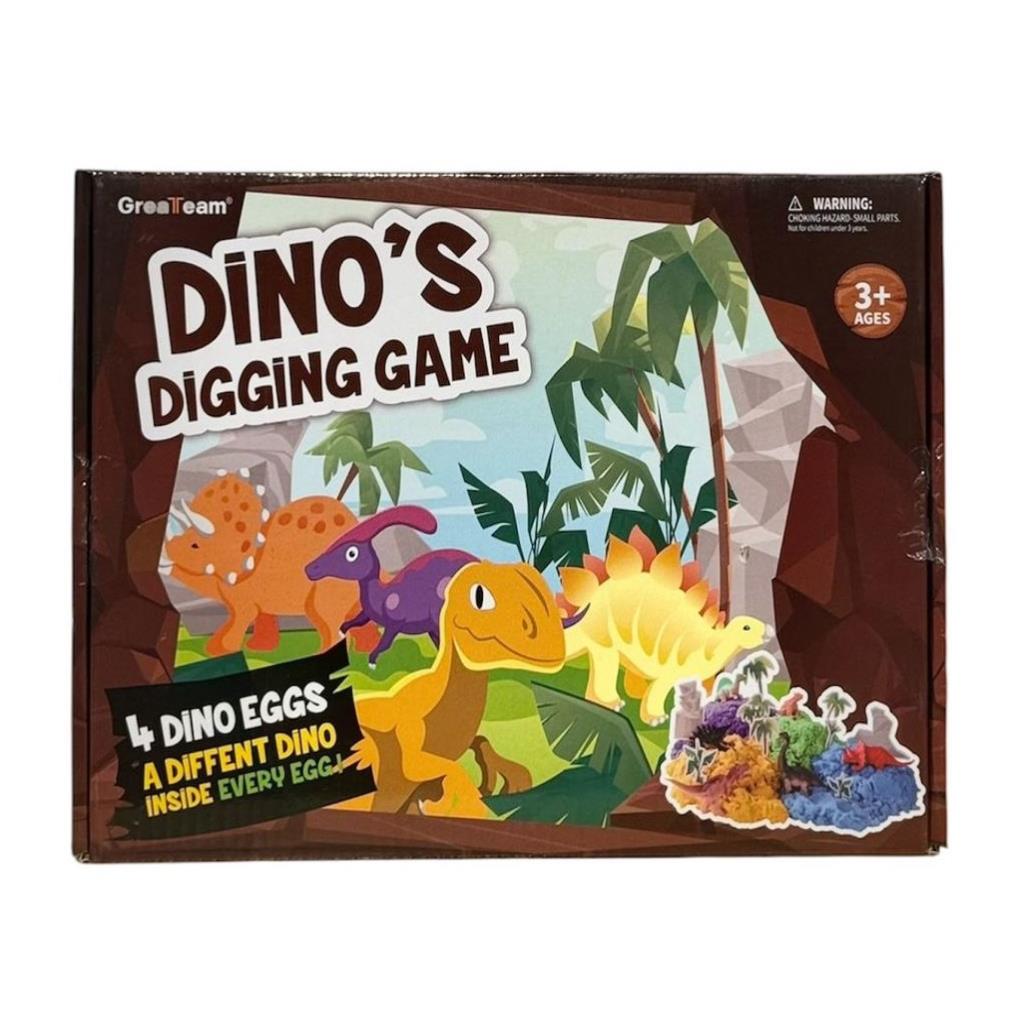Dino Digging Game Set – 4 Surprise Eggs with Excavation Sand & Tools