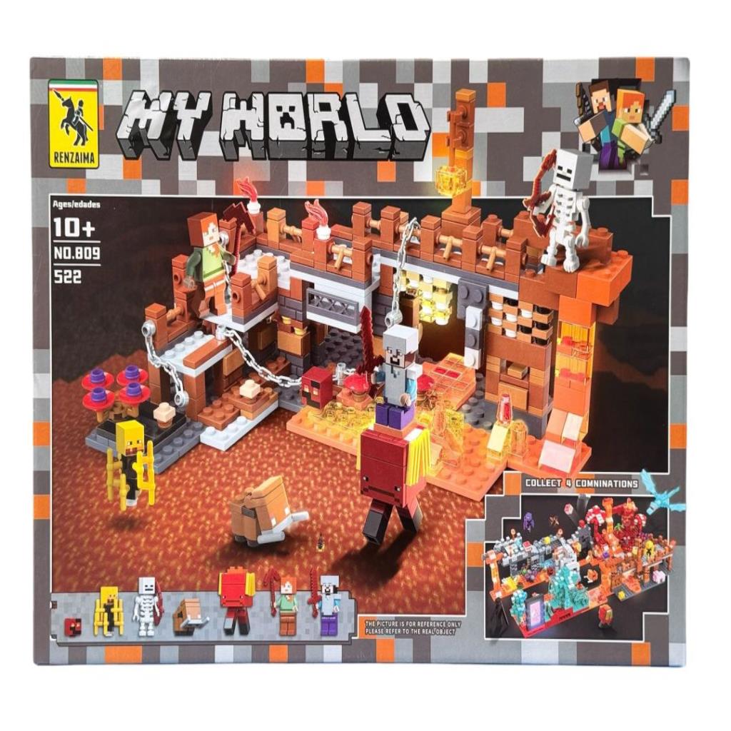 My World Nether Fortress Building Block Set – 522 Pieces
