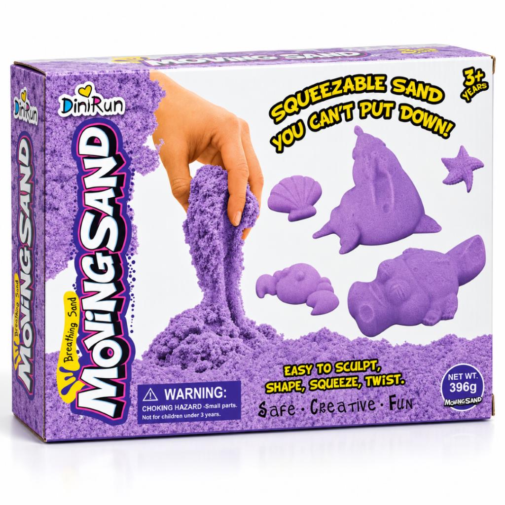 DiniRun Moving Sand Play Set – 396g Purple