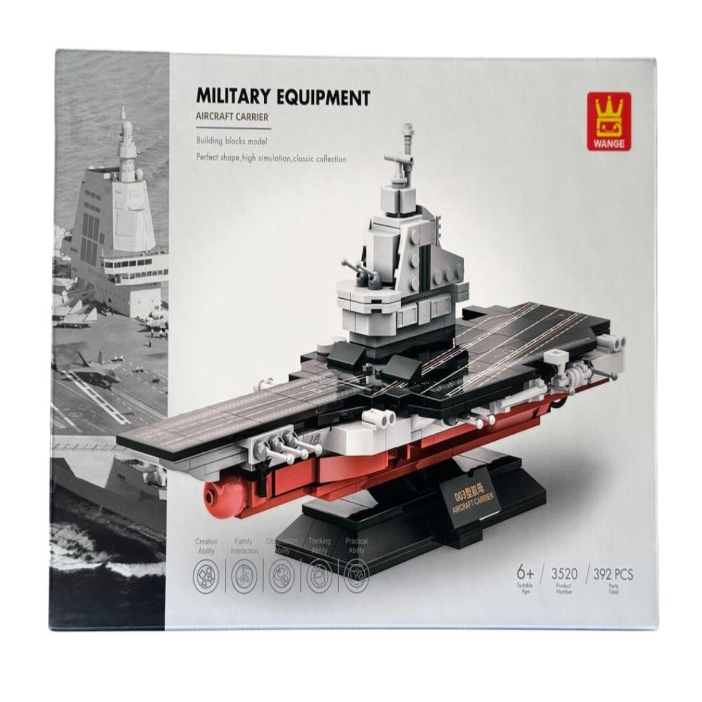 WANGE Military Aircraft Carrier Building Block Set – 392 Pieces