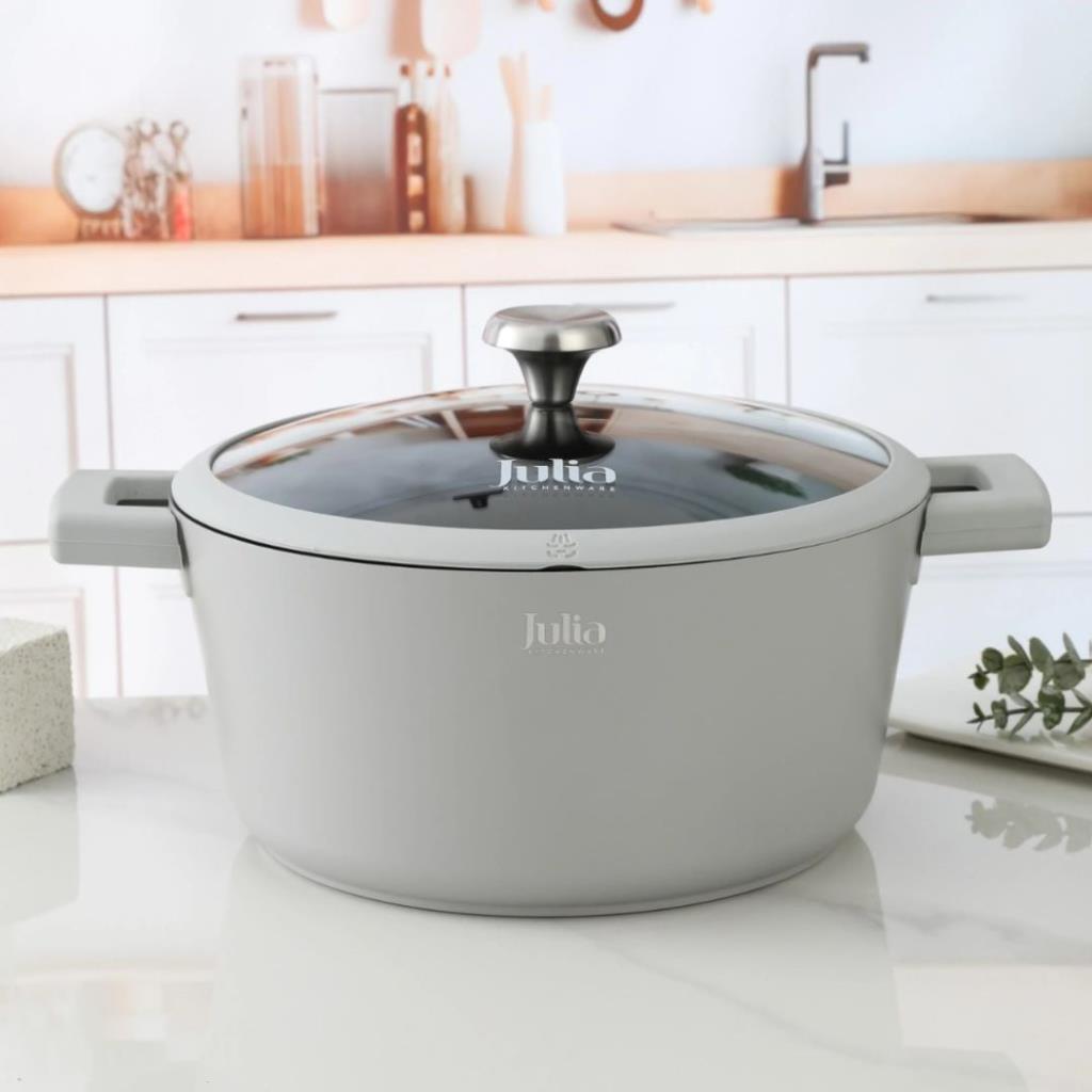 ELITE-LUX CASSEROLE WITH LID 24CM-LIGHT GRAY