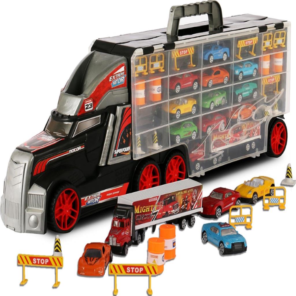 ZONKO Metal Hauler Car Carrier Truck with Die-Cast Cars