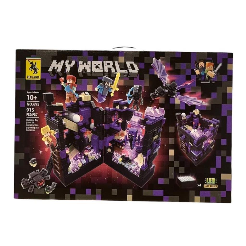 My World LED Building Blocks Set – 915PCS Dark Adventure Construction Toy