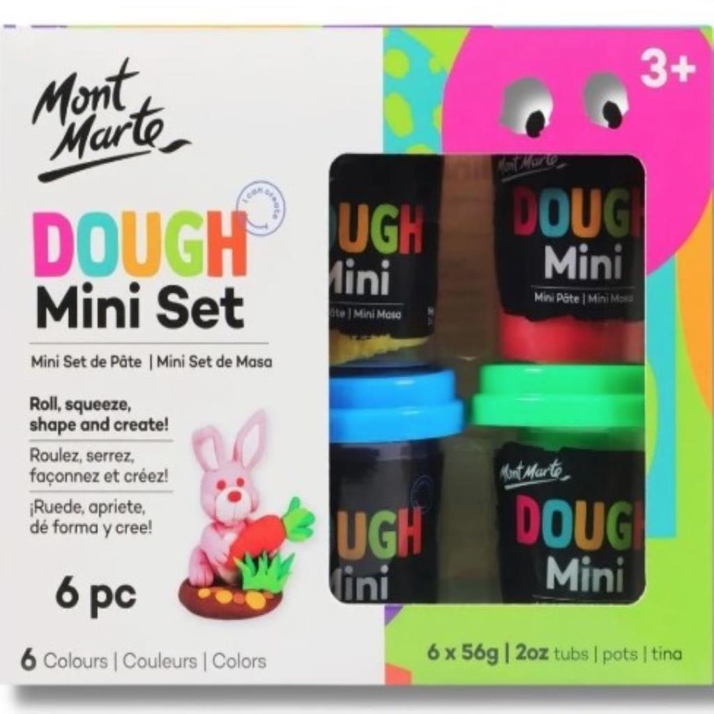 Mont Marte Kids Dough Mini Set 6pce x 60g in Storage Tubs