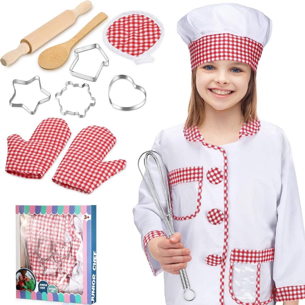 Baking set - Junior Chef Pretend Play Costume & Baking Set (11 PCS)
