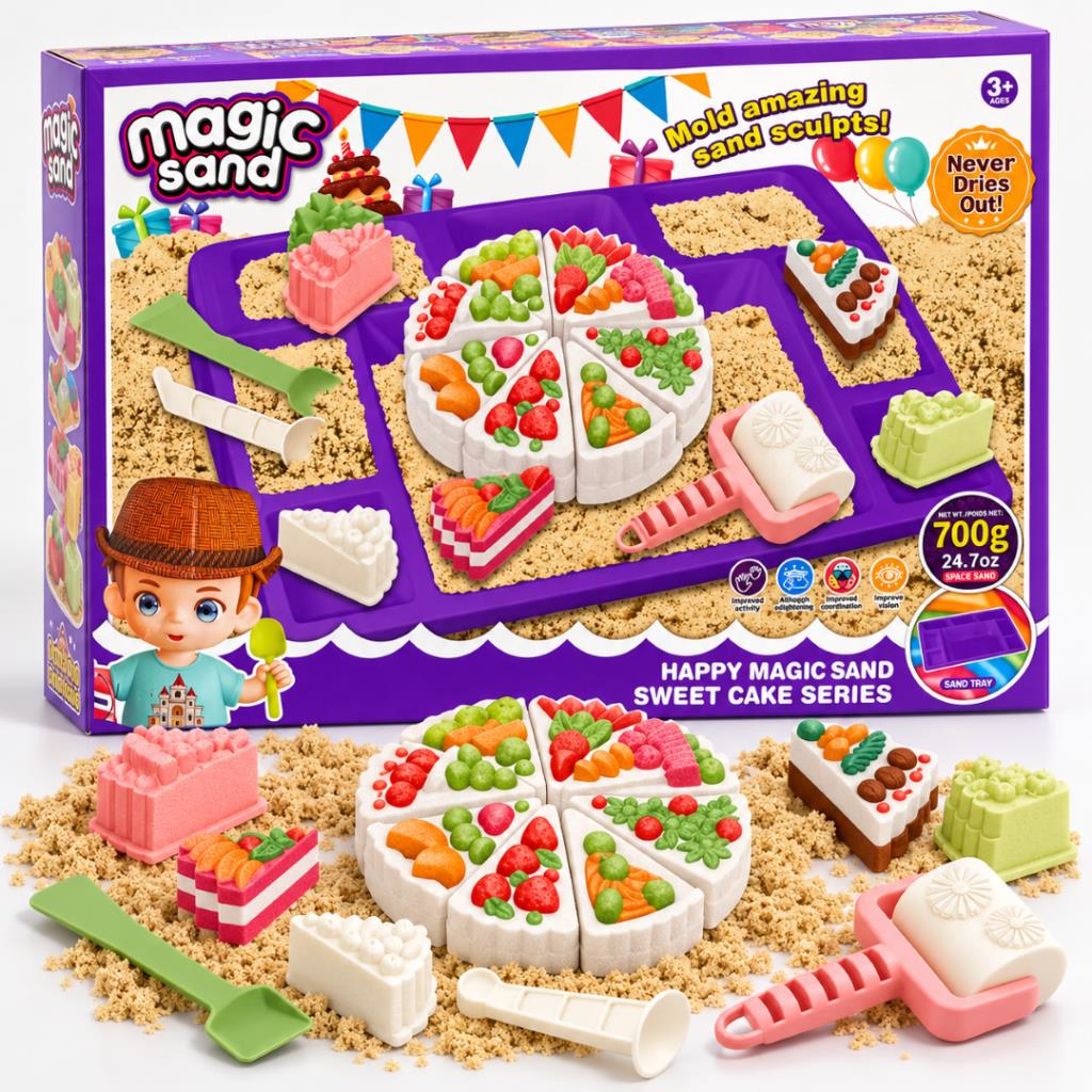 Magic Sand Sweet Cake Making Play Set for Kids – 700g