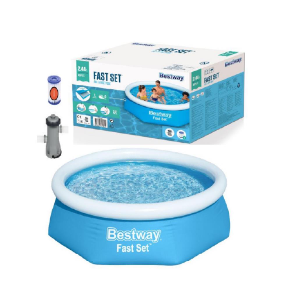 Bestway Fast Set Inflatable Swimming Pool Round 244x66 cm