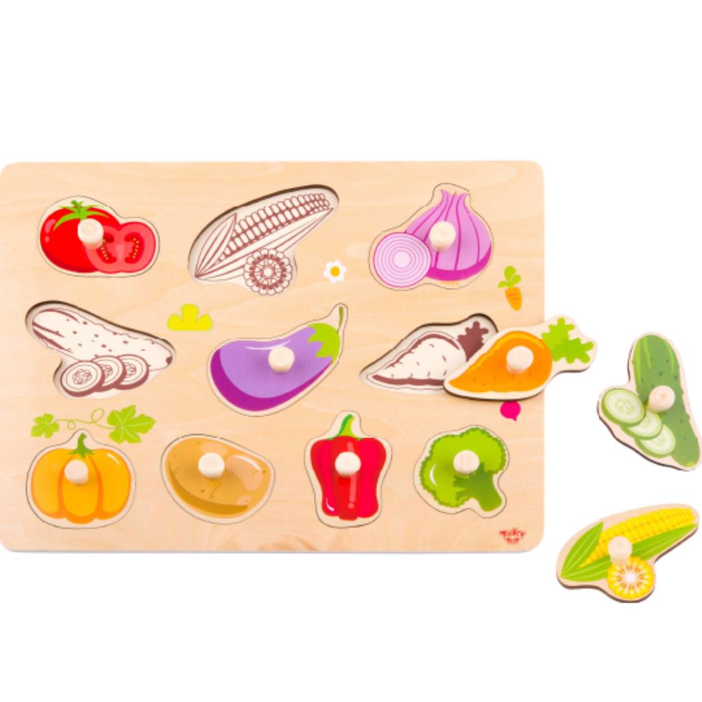 Wooden Vegetable Peg Puzzle Board