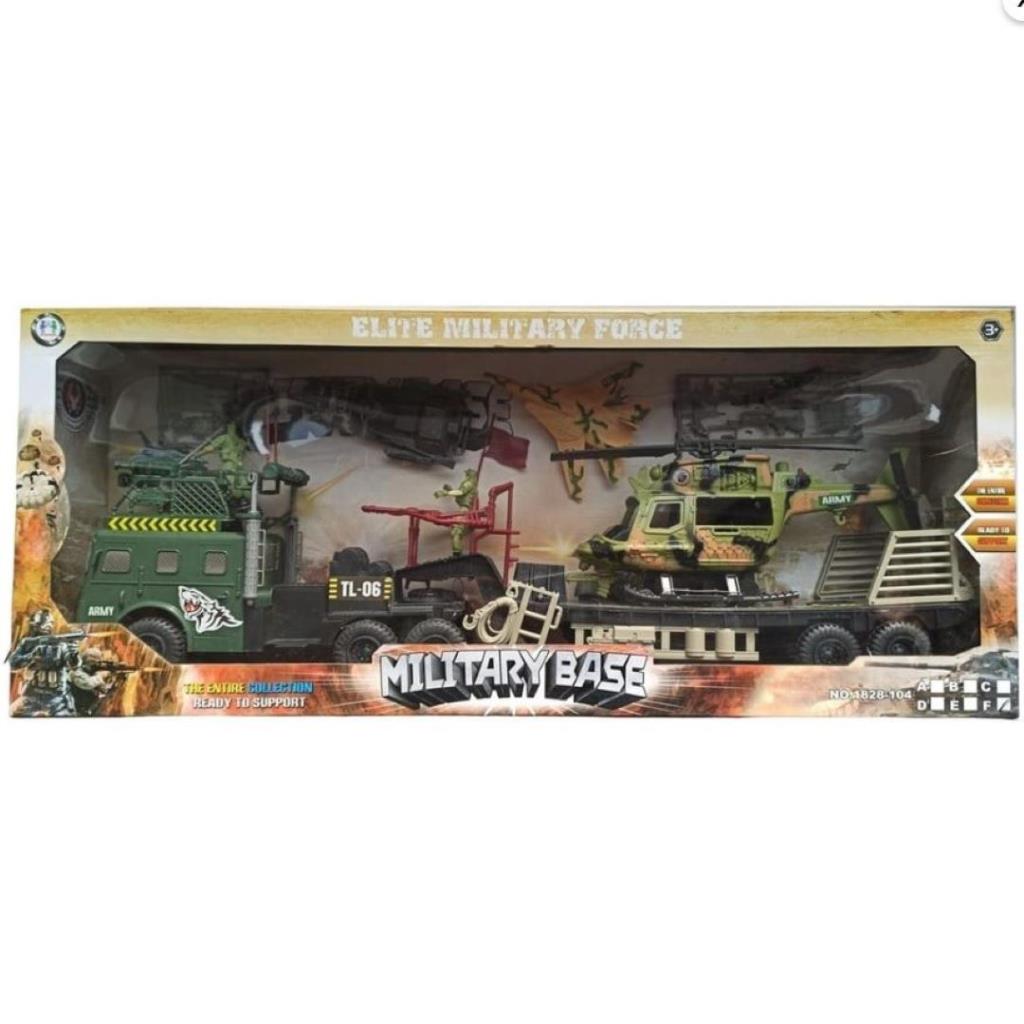 Military Base Heavy Transport Helicopter Playset