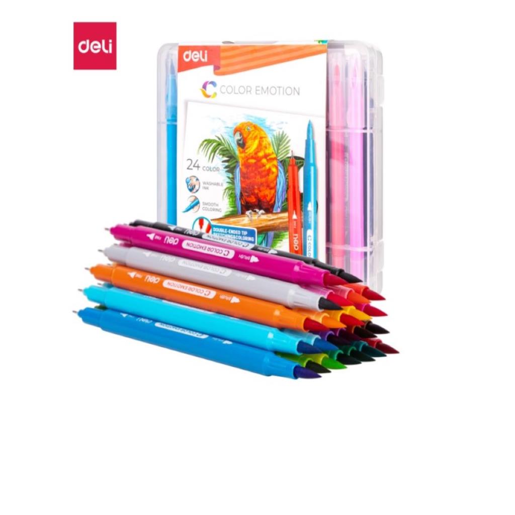 deli 24 Color Double End Felt Pen