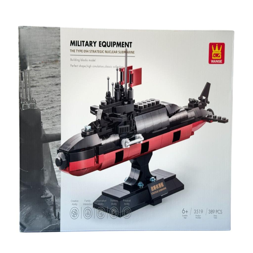 WANGE Type 094 Strategic Nuclear Submarine Building Block Set – 389 Pieces