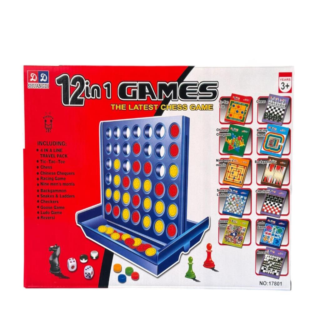 12-in-1 Classic Board Games Set