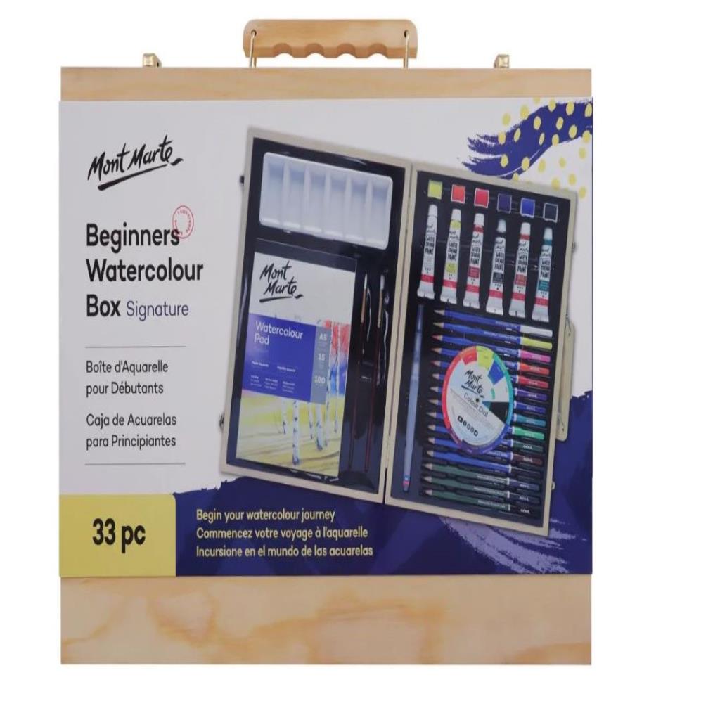 MM Beginners Watercolour Box 33pc