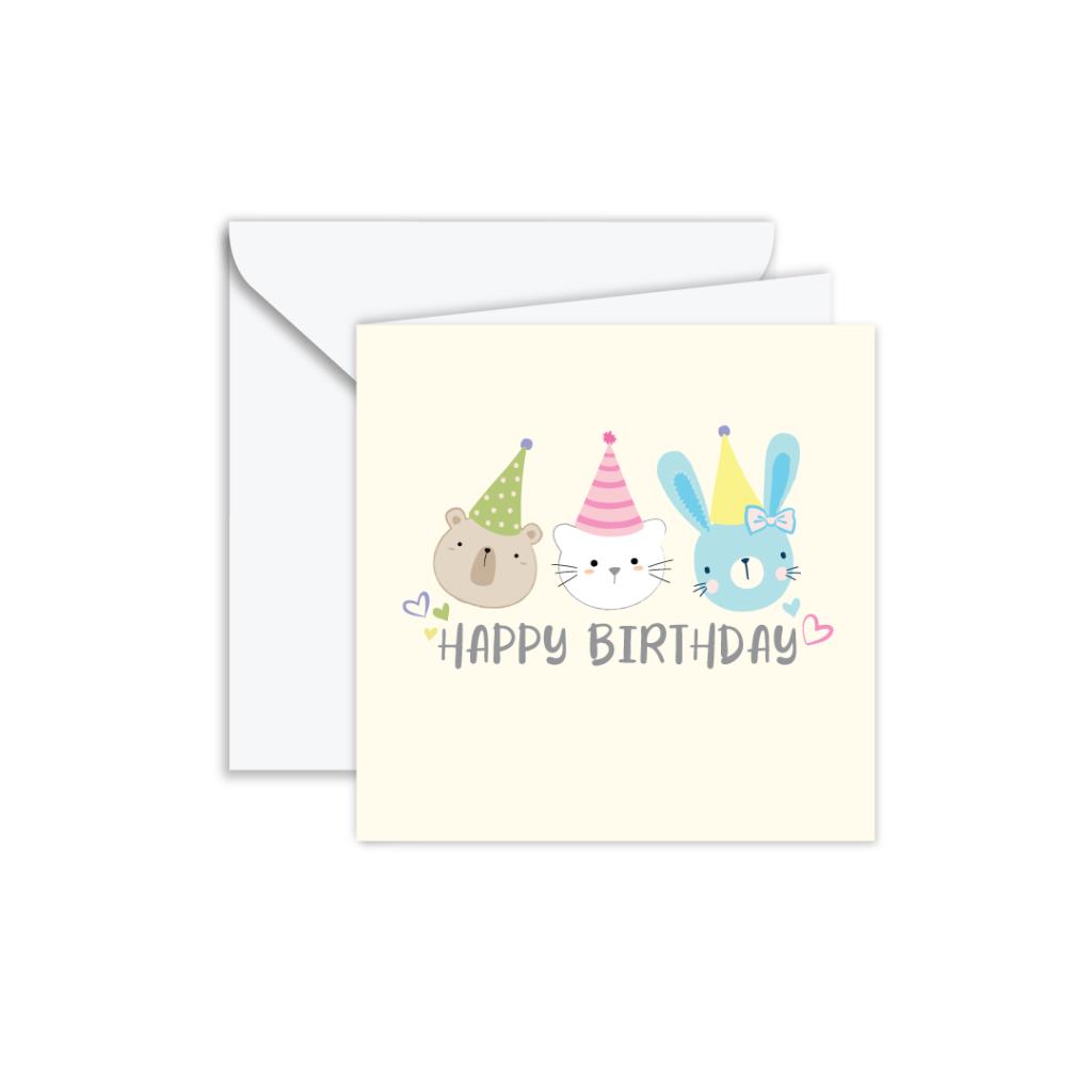 Pets in Birthday Hats Gift Card