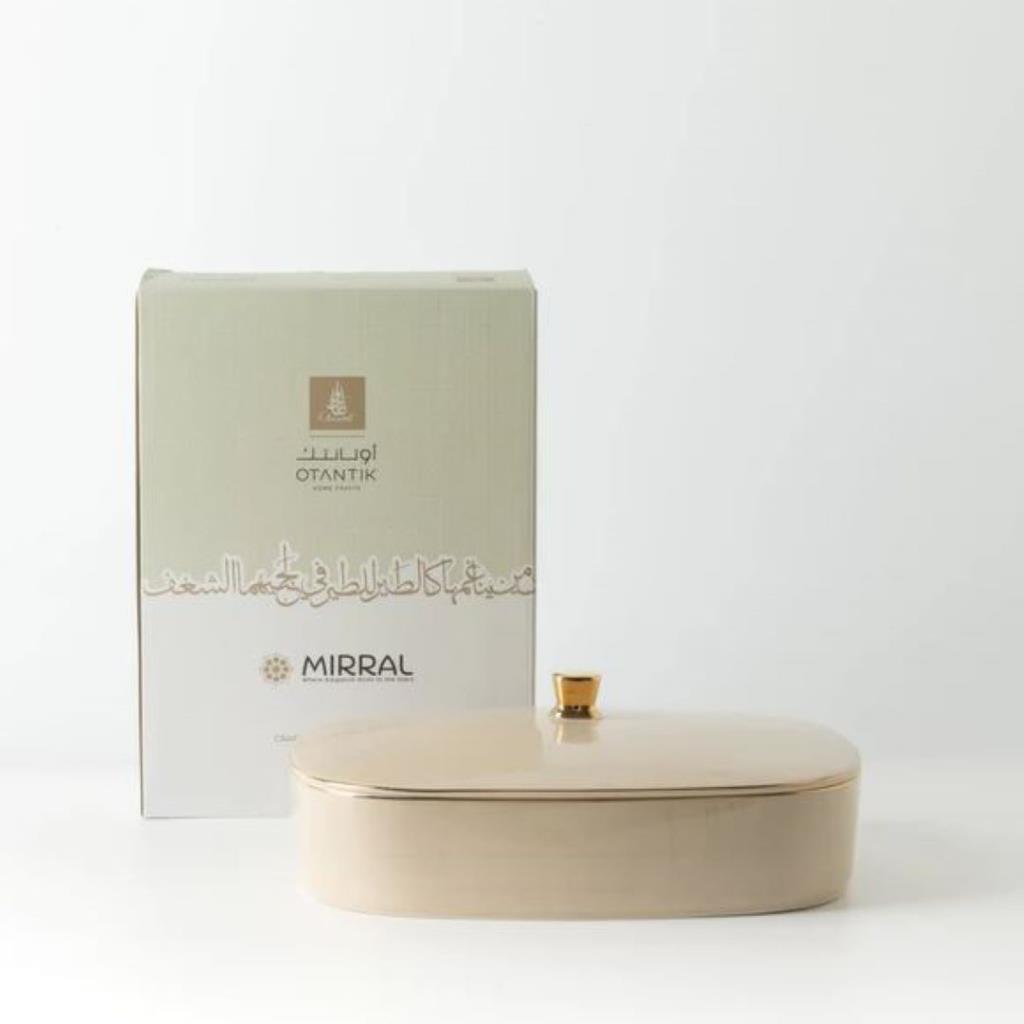 Large Date Bowl From Mirral - Beige + Gold