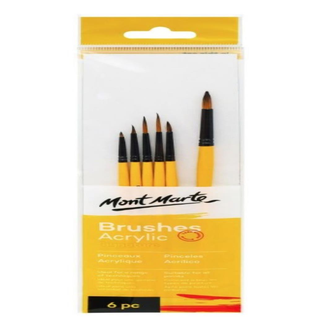 Mont Marte Gallery Series Paint Brush Set - Acrylic 6pc