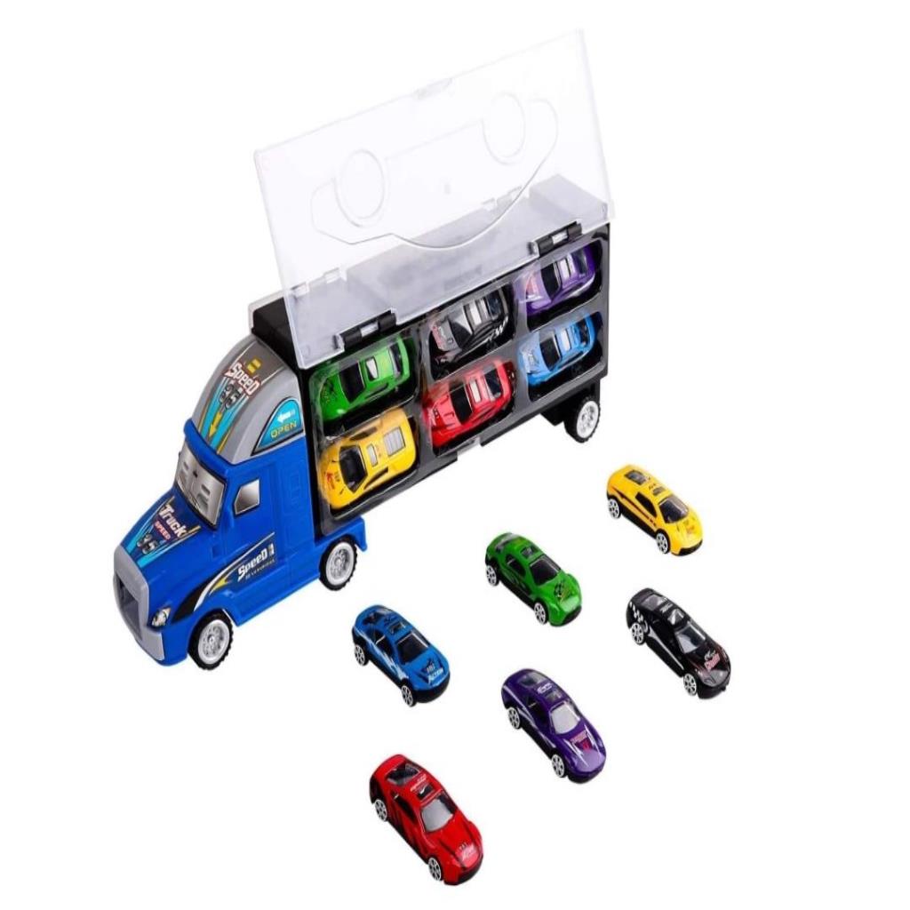 شاحنة نقل السيارات مع حقيبة تخزين (6 سيارات)