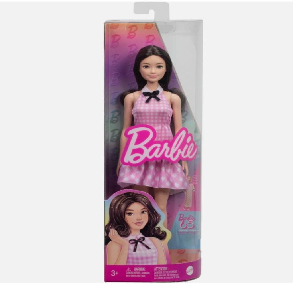 Barbie Fashion Doll – Pink Check Dress Edition