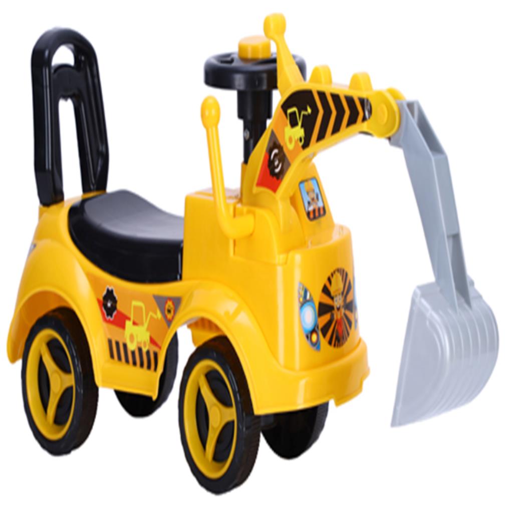 Ride-On Construction Excavator Tractor for Kids – Push/Glide Fun