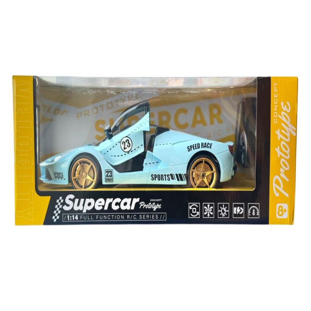 1:14 Full Function RC Supercar – Light Blue Prototype Series