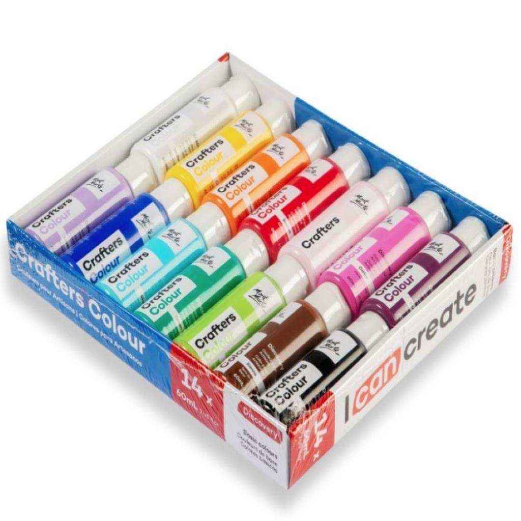 Mont Marte Discovery Crafters Colour Basic Acrylic Paint Set 14pc x 60ml