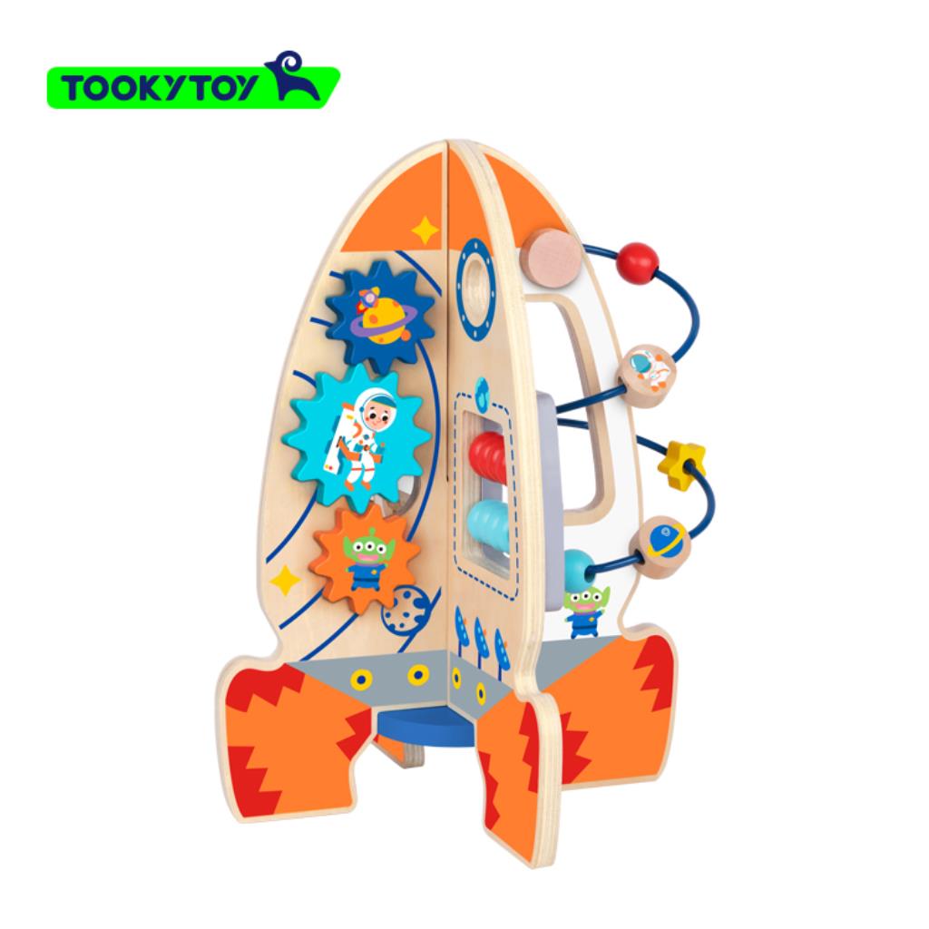 Wooden Rocket Activity Center – Multi-Function Learning Toy