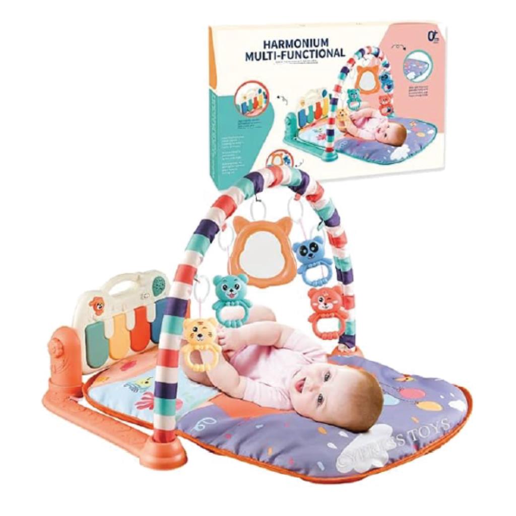 حصيرة لعب متعددة الوظائف مع بيانو ومرآة وألعاب معلقة