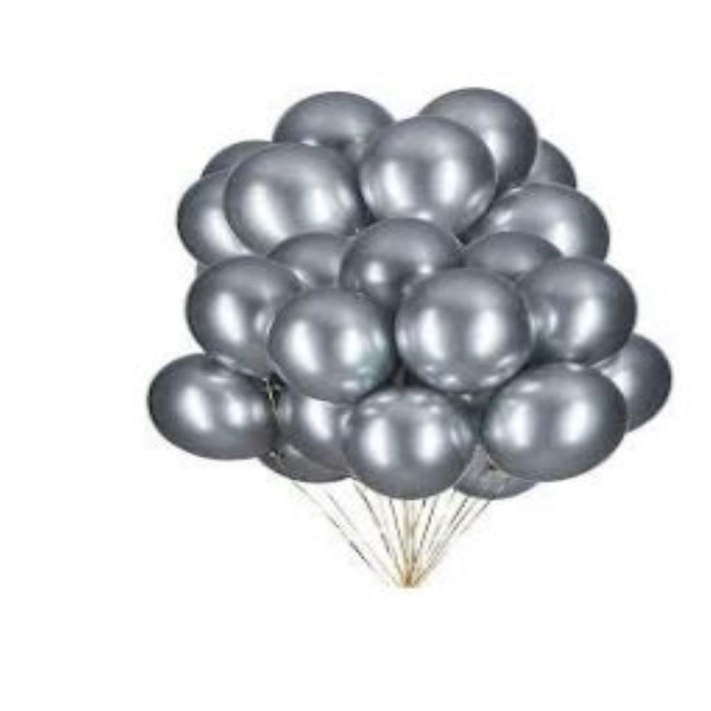 Metallic Silver Balloons – 50pcs