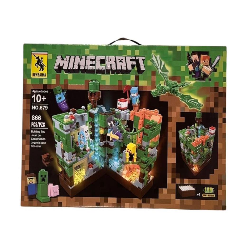 Minecraft LED Building Blocks Set – 866PCS Adventure World Construction Toy