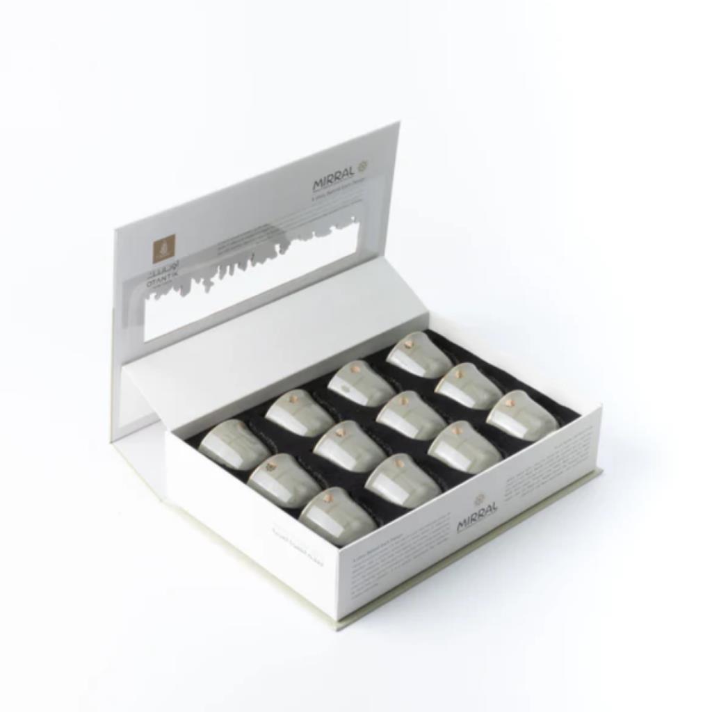 Arabic Coffee cups 12Pcs From Mirral - Grey + Gold