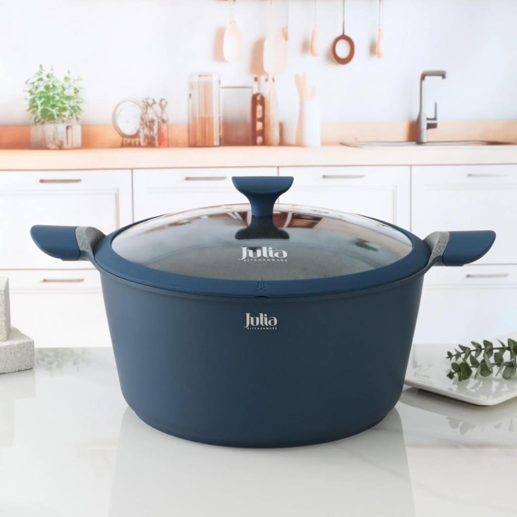 ELITE-UNI CASSEROLE WITH LID 24CM-BLUE