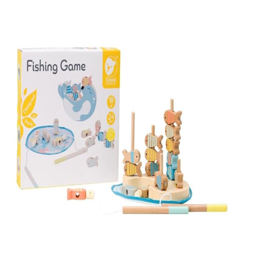 Classic World – Wooden Fishing Game (24 Pieces)
