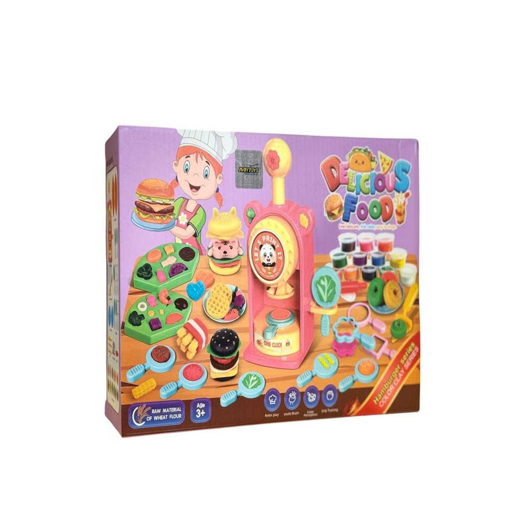 Delicious Food Color Clay Play Set – Hamburger Series