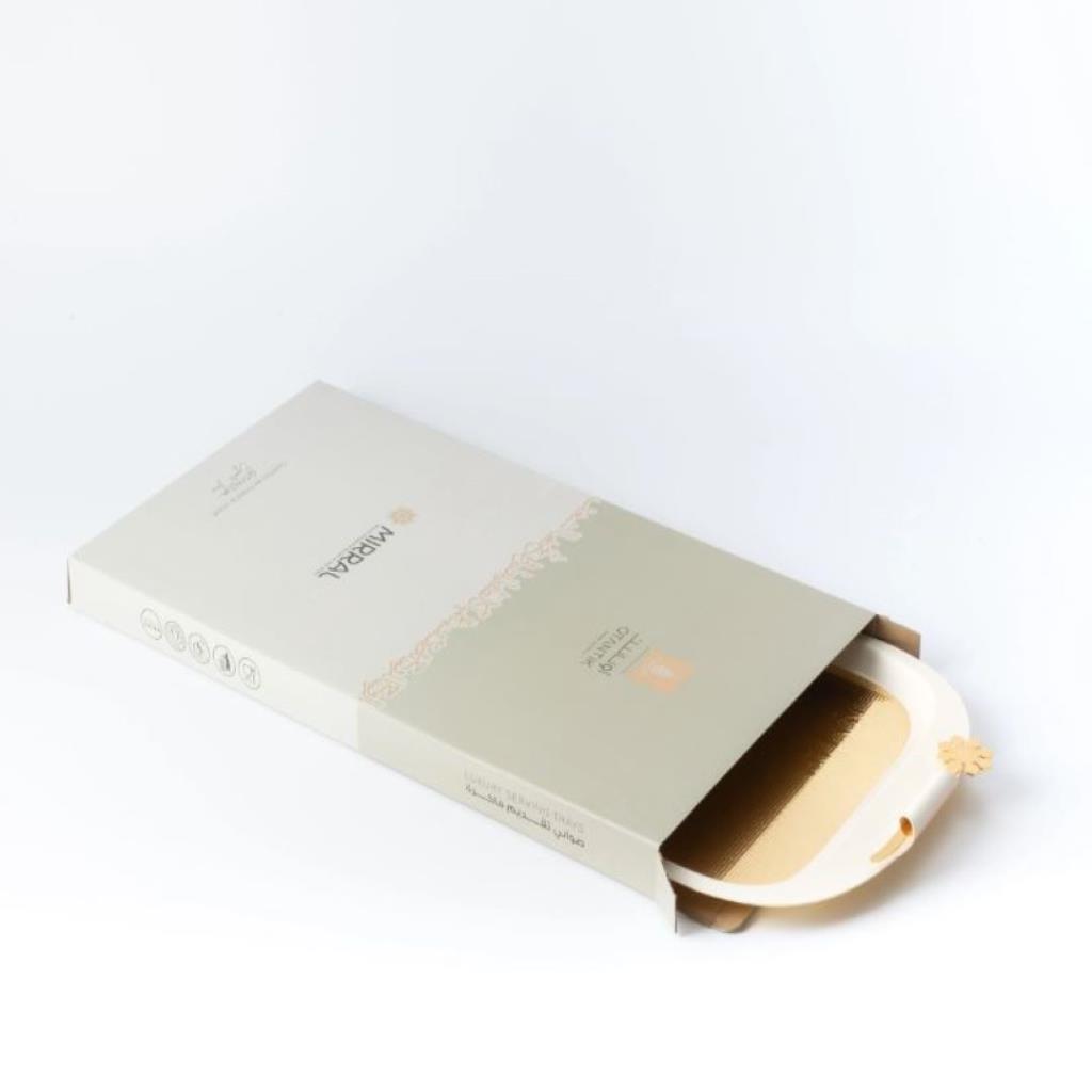 Luxury Serving Tray From Mirral - White + Gold