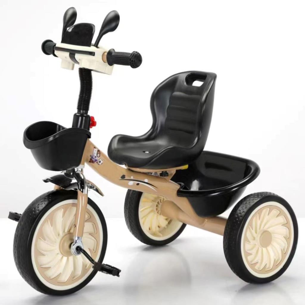 دراجة ثلاثية فاخرة للأطفال – بيج وأسود