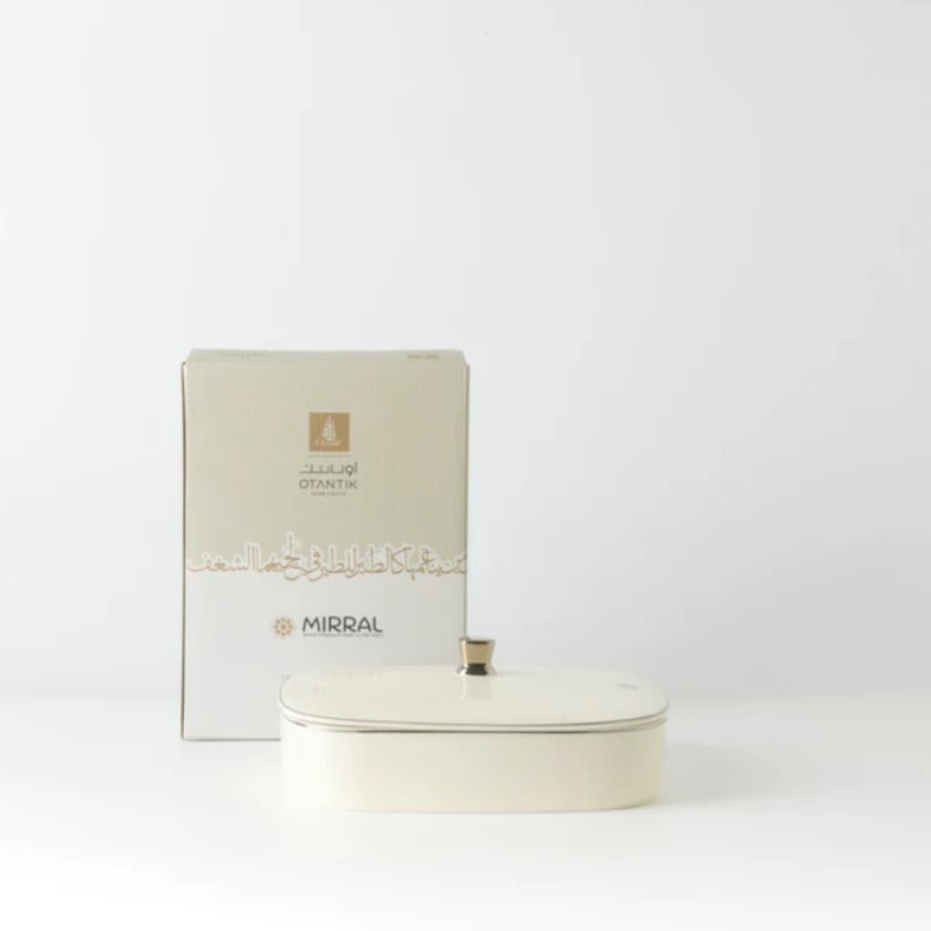 Medium Date Bowl From Mirral - White + Silver